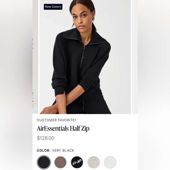 Spanx Black Air Essentials Quarter Zip - Picture 4 of 4